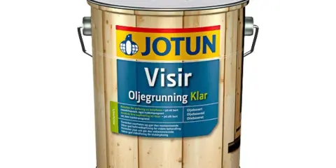 Jotun Visir Oljegrunning Klar, en grundolja innan målning för träytor utomhus.