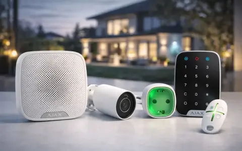 Säkerhetssystem från Ajax: siren, kamera, smart kontakt och kontrollpanel. Trygghet för ditt hem.