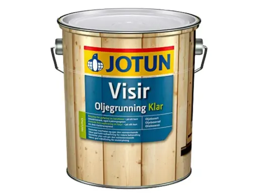Jotun Visir Oljegrunning Klar, en grundolja innan målning för träytor utomhus.